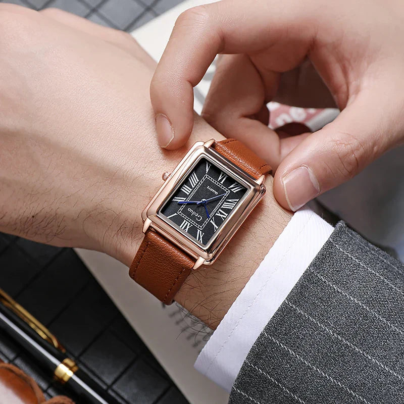 Montre de Luxe pour Homme Rectangulaire – Élégance et Style Unique